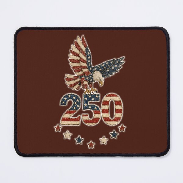 Item preview, Faux Patchwork 250 USA American Eagle - 4th Of July - Patriot Vintage Quilt Style Graphic designed and sold by Made by Tamar.