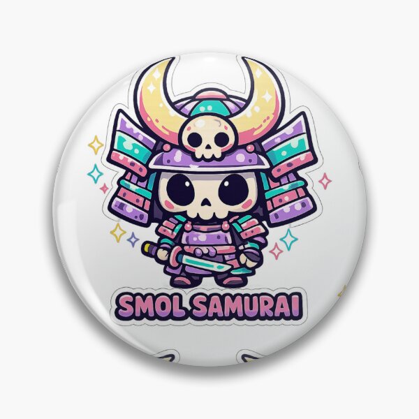 Item preview, Smol Samurai Kawaii Skeleton Warrior Pastel Armor Sticker designed and sold by Ecocrushstudio.