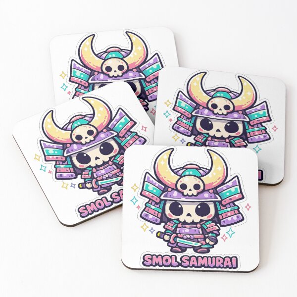Item preview, Smol Samurai Kawaii Skeleton Warrior Pastel Armor Sticker designed and sold by Ecocrushstudio.