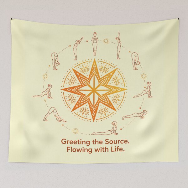 Item preview, Greeting the Source. Flowing with Life. | Alatir Sun Salutation Design designed and sold by InnerwayStudio.