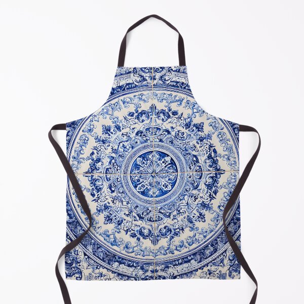 Item preview, French Porcelain Royal Delft Blue Portuguese Inspired Pattern designed and sold by GrinGalore.