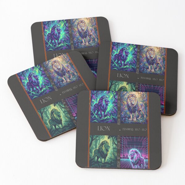 Item preview, Retro 80s Neon Glowing Lion & Jungle Wildlife designed and sold by SubhAksara.