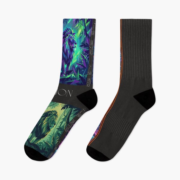 Item preview, Retro 80s Neon Glowing Lion & Jungle Wildlife designed and sold by SubhAksara.