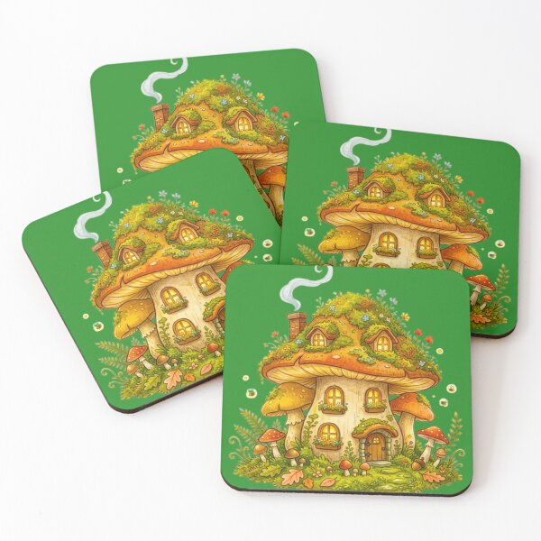 Item preview, Cozy Mushroom Forest Cottage - Whimsical Fairy Tale House Art designed and sold by MT-Hub | Cute Aesthetic Art, Stickers & Phone Cases.