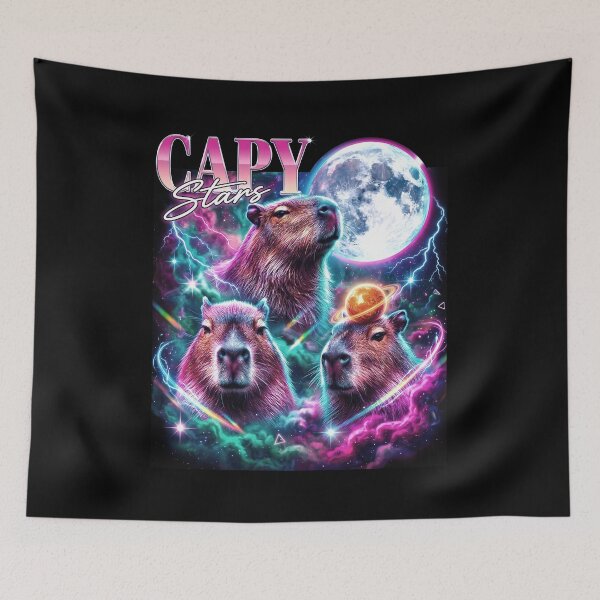 Item preview, Three Capybara Moon Star Funny Capybara Meme  designed and sold by brocknanart.