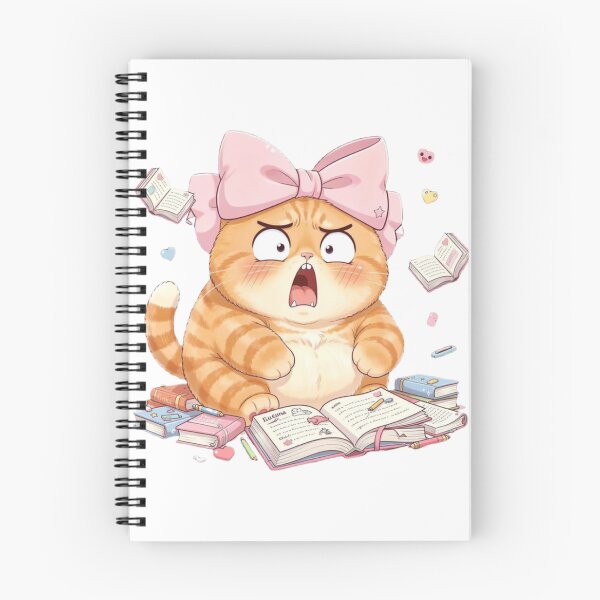Item preview, Cute Studying Cat Exam Panic designed and sold by Moody Vibes Studio.