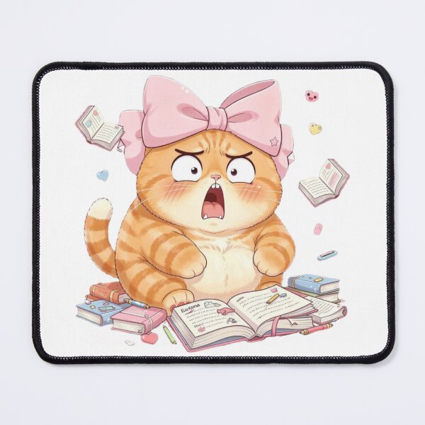 Item preview, Cute Studying Cat Exam Panic designed and sold by Moody Vibes Studio.