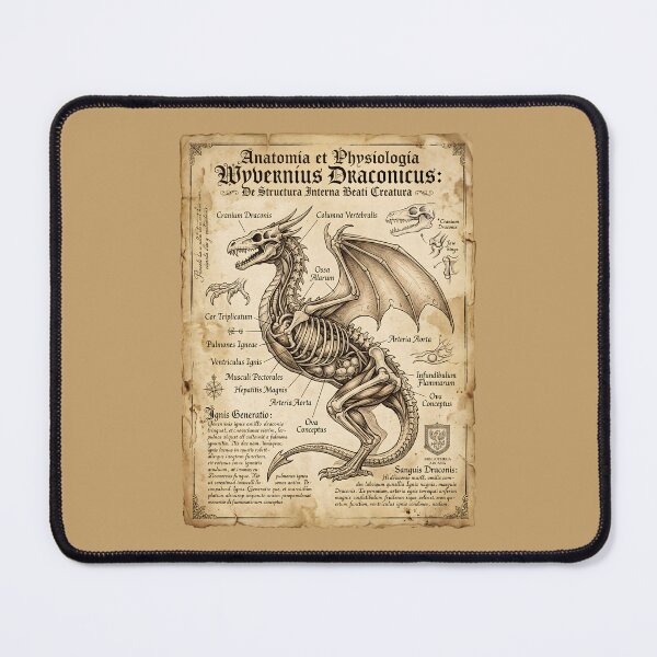 Item preview, Anatomy Of A Wyvern Dragon Skeletal Vintage Diagram designed and sold by SplashTastic.