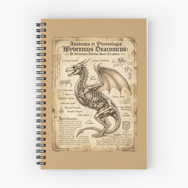 Item preview, Anatomy Of A Wyvern Dragon Skeletal Vintage Diagram designed and sold by SplashTastic.