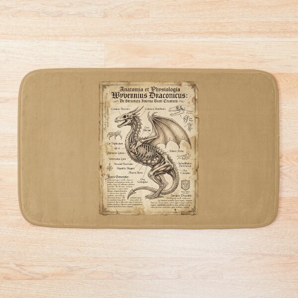 Item preview, Anatomy Of A Wyvern Dragon Skeletal Vintage Diagram designed and sold by SplashTastic.
