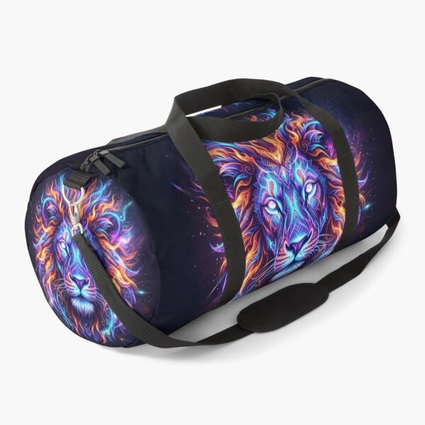 Item preview, Neon Fantasy Lion Artwork with Colorful Glowing Mane designed and sold by Marcu Ioachim.