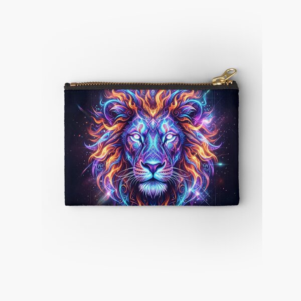Item preview, Neon Fantasy Lion Artwork with Colorful Glowing Mane designed and sold by Marcu Ioachim.