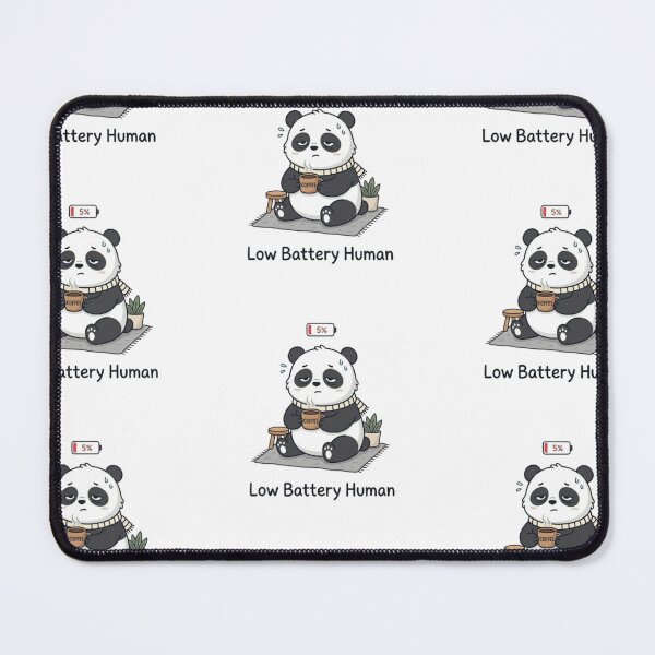 Item preview, Low Battery Human Cute Panda Coffee Design designed and sold by TheCosyCarriage.
