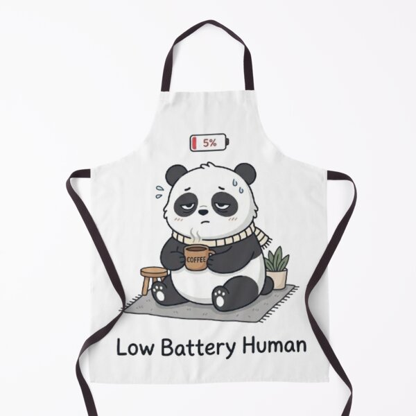 Item preview, Low Battery Human Cute Panda Coffee Design designed and sold by TheCosyCarriage.