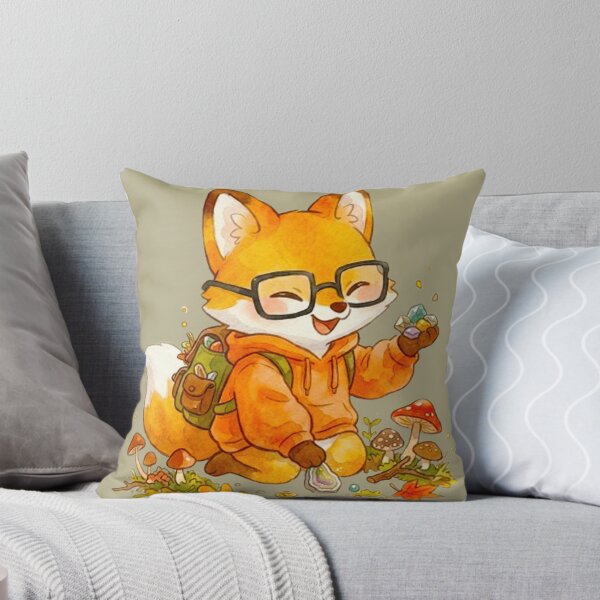 Item preview, Kawaii Fox Nature Explorer - Cute Watercolor Fox Sticker Art designed and sold by MT-Hub | Cute Aesthetic Art, Stickers & Phone Cases.