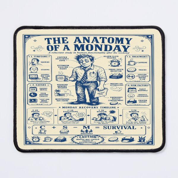 Item preview, The Anatomy of a Monday Blueprint designed and sold by 89shirts.