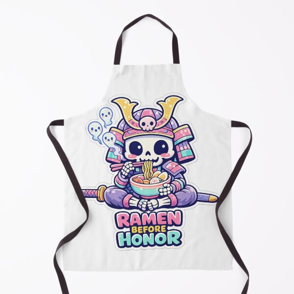 Item preview, Ramen Before Honor Kawaii Skeleton Samurai Noodle Lover Sticker designed and sold by Ecocrushstudio.