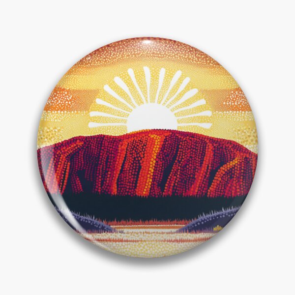 Item preview, Aboriginal Inspired Art - Ayers Rock Uluru Resort Sunrise designed and sold by GrinGalore.