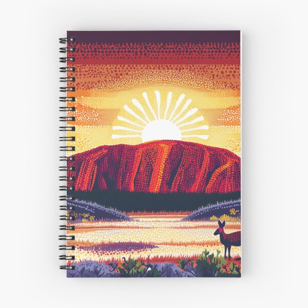 Item preview, Aboriginal Inspired Art - Ayers Rock Uluru Resort Sunrise designed and sold by GrinGalore.