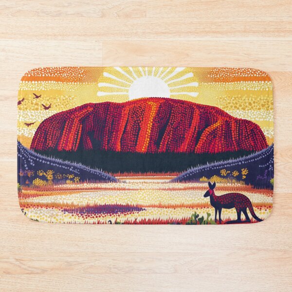 Item preview, Aboriginal Inspired Art - Ayers Rock Uluru Resort Sunrise designed and sold by GrinGalore.