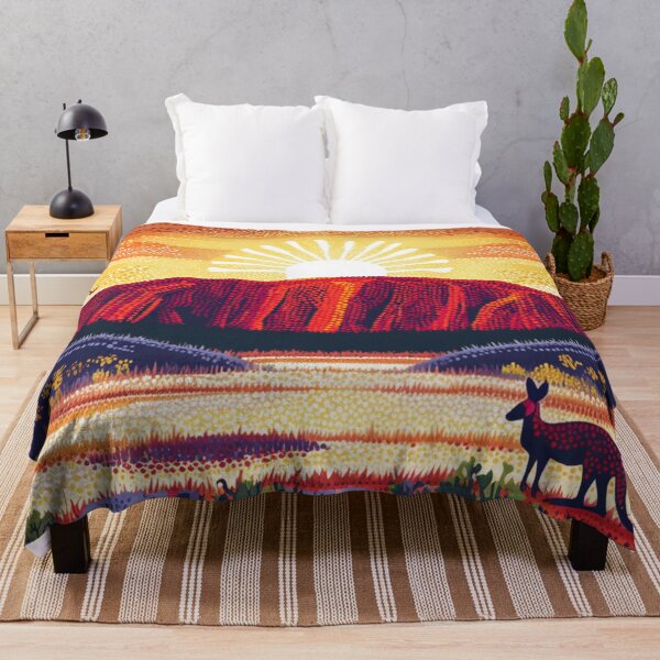 Item preview, Aboriginal Inspired Art - Ayers Rock Uluru Resort Sunrise designed and sold by GrinGalore.