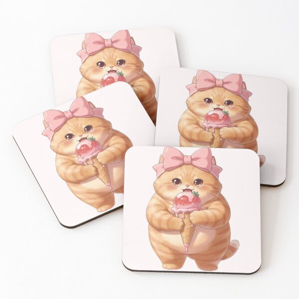 Item preview, Strawberry Ice Cream Cat | Luna Series designed and sold by Moody Vibes Studio.