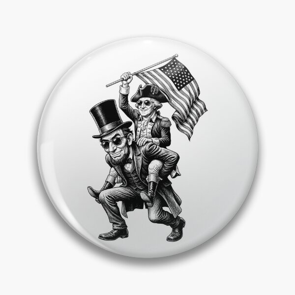 Item preview, Funny Lincoln Washington Piggyback Ride 4th Of July US Flag designed and sold by GrandeDuc.