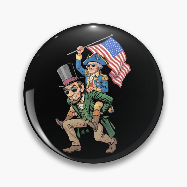 Item preview, Funny Lincoln Washington Piggyback Ride 4th Of July US Flag designed and sold by GrandeDuc.