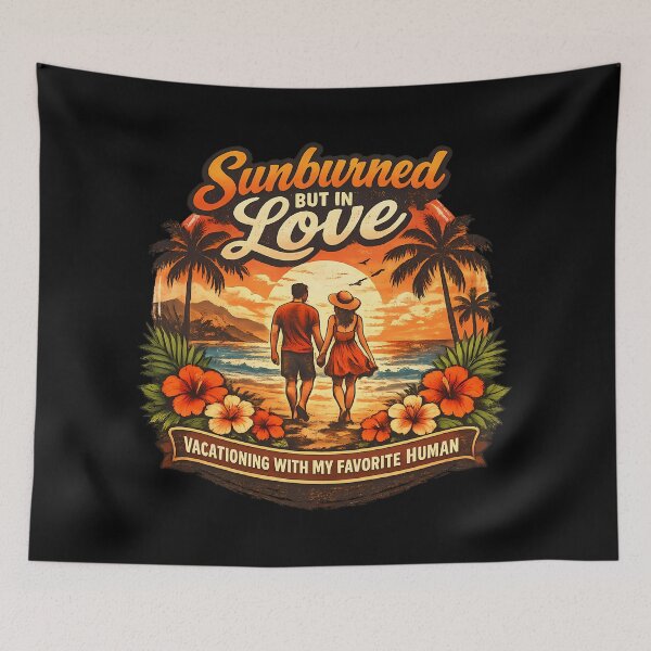 Item preview, Sunburned But In Love Romantic Summer Vacation Couple Design designed and sold by RoyesButler.