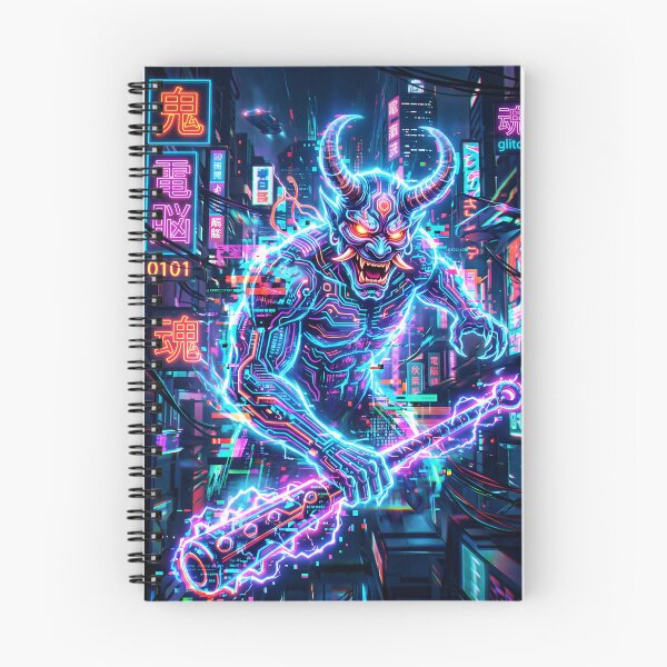 Item preview, Cyber Glitch Oni Demon Japanese Synthwave designed and sold by SplashTastic.