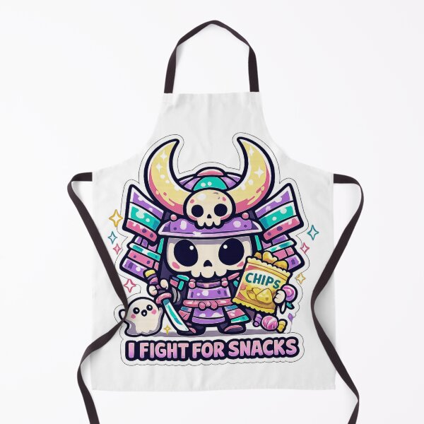 Item preview, I Fight For Snacks Kawaii Skeleton Samurai Cute Foodie Sticker designed and sold by Ecocrushstudio.