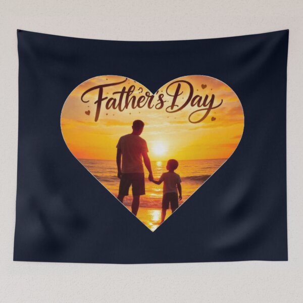 Item preview, Father's Day Sunset Silhouette Heart Design designed and sold by HopeAndHustle.