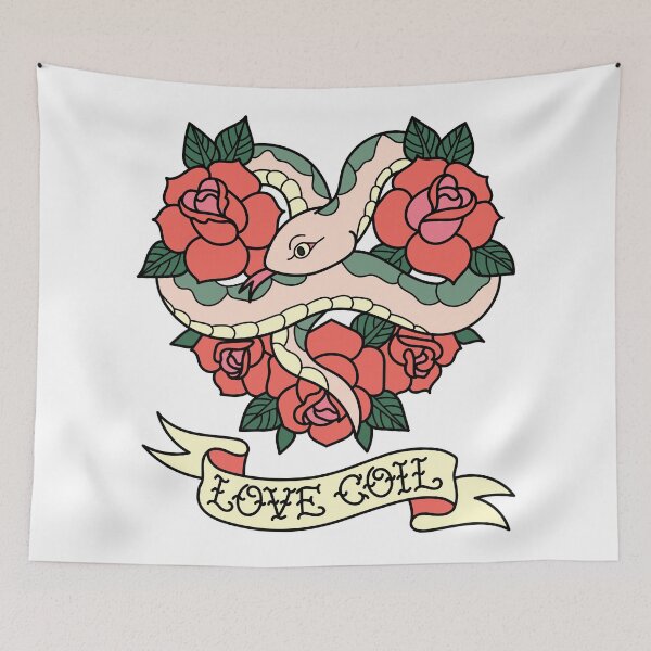 Item preview, Old School Snake and Roses Tattoo Flash designed and sold by littleflabby.