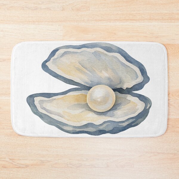 Artikelvorschau, Aquarellillustration einer Austernschale mit Perle – Küstenmotiv entworfen und verkauft von JackedUpArt.