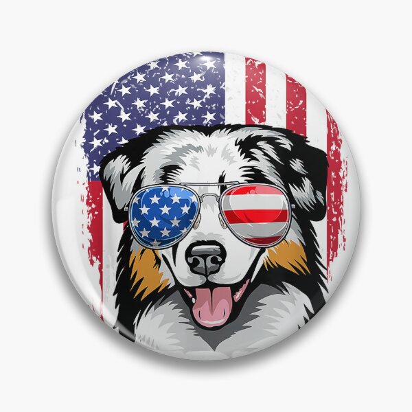 Item preview, Australian Shepherd 4th of July Merica USA Flag Aussie Dog T-Shirt designed and sold by gidget-gadget.