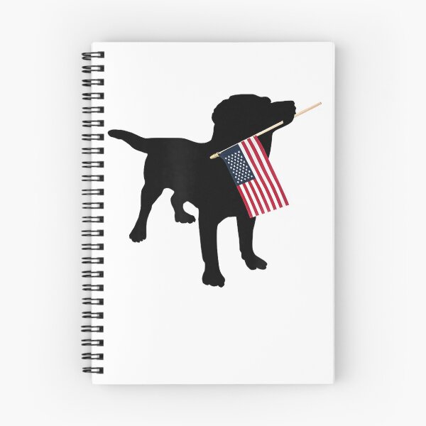 Item preview, Black Lab Dog Holding July 4th Patriotic USA Flag T-Shirt T-Shirt designed and sold by gidget-gadget.