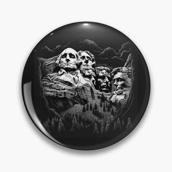 Item preview, Black and White Mount Rushmore Landscape Art designed and sold by inkoutninja.