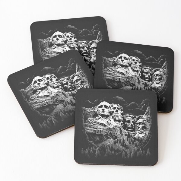 Item preview, Black and White Mount Rushmore Landscape Art designed and sold by inkoutninja.