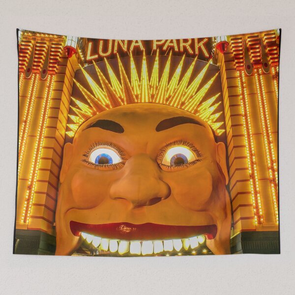 Item preview, Sydney Luna Park Face at Night | Iconic Illuminated Entrance, Milsons Point, NSW, Australia Art designed and sold by Ross.A.Campbell.