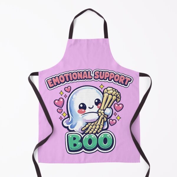 Item preview, Emotional Support Boo Cute Ghost Hugging Skeleton Arm Kawaii Sticker designed and sold by Ecocrushstudio.