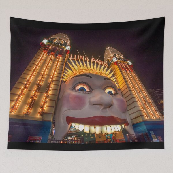 Item preview, Sydney Luna Park Face at Night | Iconic Illuminated Entrance, Milsons Point, NSW, Australia Art designed and sold by Ross.A.Campbell.