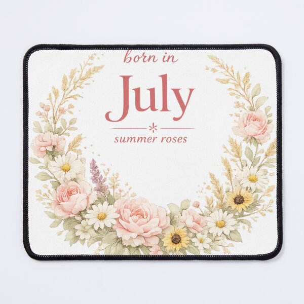 Item preview, Born In July Summer Roses Birthday Gift for Her Women Floral Wreath Shirt designed and sold by DreamelleStudio.