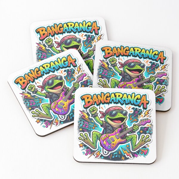 Item preview, BANGARANGA Rock Star Frog – Electric Guitar Cartoon Graffiti Art designed and sold by ArtsyExplorer.