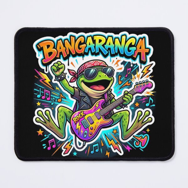 Item preview, BANGARANGA Rock Star Frog – Electric Guitar Cartoon Graffiti Art designed and sold by ArtsyExplorer.