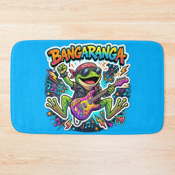 Item preview, BANGARANGA Rock Star Frog – Electric Guitar Cartoon Graffiti Art designed and sold by ArtsyExplorer.