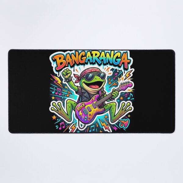 Item preview, BANGARANGA Rock Star Frog – Electric Guitar Cartoon Graffiti Art designed and sold by ArtsyExplorer.