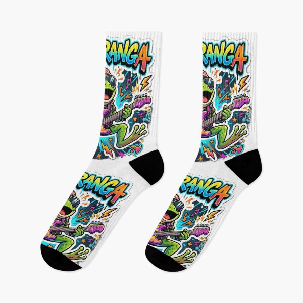 Item preview, BANGARANGA Rock Star Frog – Electric Guitar Cartoon Graffiti Art designed and sold by ArtsyExplorer.