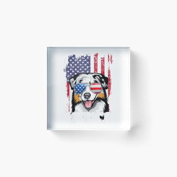 Item preview, Australian Shepherd 4th of July Merica USA Flag Aussie Dog T-Shirt designed and sold by gidget-gadget.