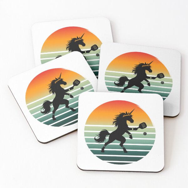 Item preview, Pickle Ball Unicorn Gift | Funny Retro Vintage Pickle Ball Unicorn T-Shirt Sticker designed and sold by Cosmic Enigma.