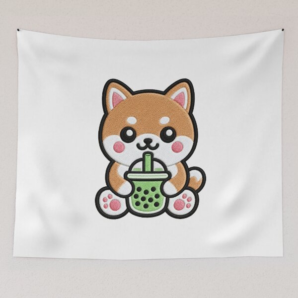 Item preview, Cute Kawaii Dog Drinking Bubble Tea designed and sold by IYI.